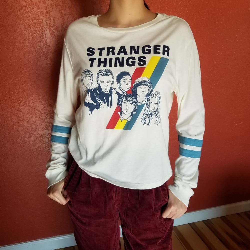 Stranger Things long sleeve cropped shirt